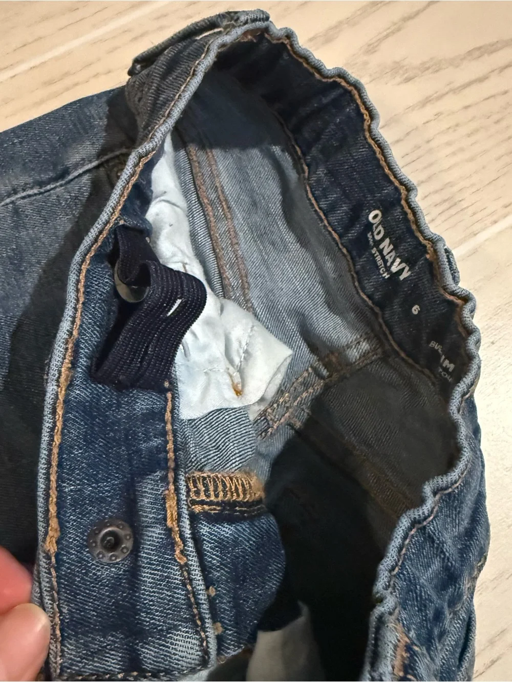 Old Navy Jeans Boys 6 Slim Blue Denim‎ Straight 360 Stretch Adjustable Waist